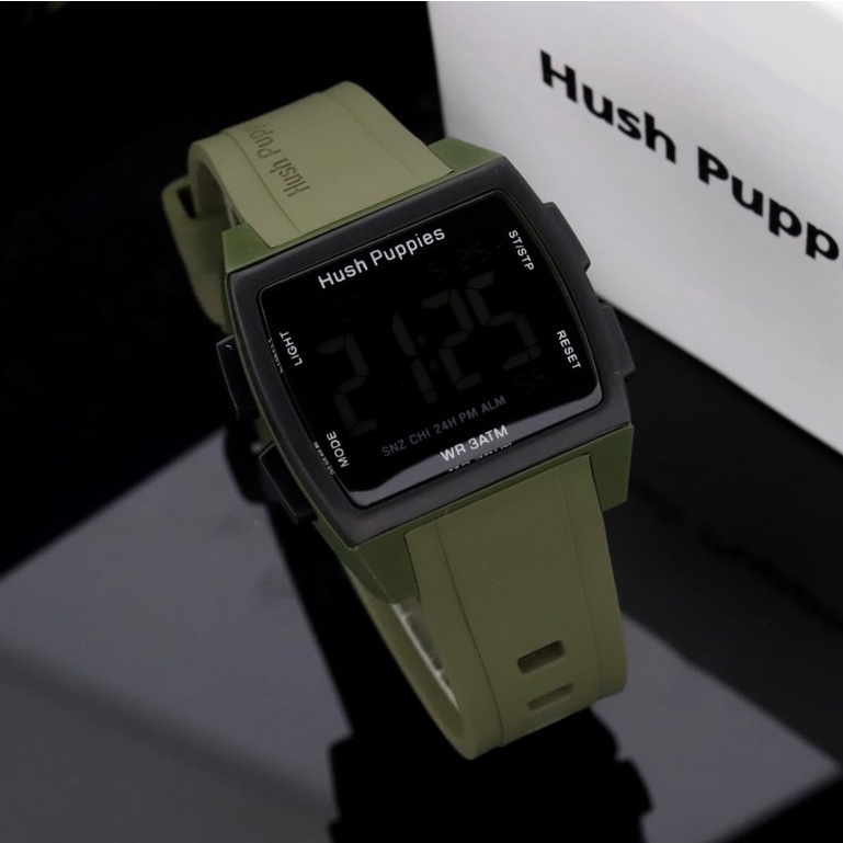 BISA COD✅Jam tangan pria wanita Digital Strap Karet tahan air Hush puppies