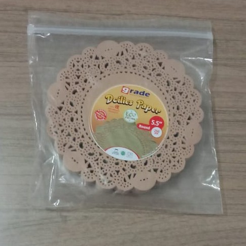 ADA PROMO!!! Kertas Doilies Grade 5.5&quot; ( Warna Coklat ) Tatakan Toples Kue Kering