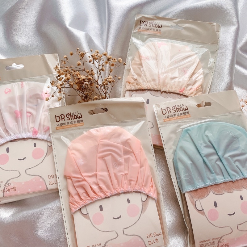 SHOWER CAP, PENUTUP RAMBUT KEPALA, PELINDUNG RAMBUT MANDI