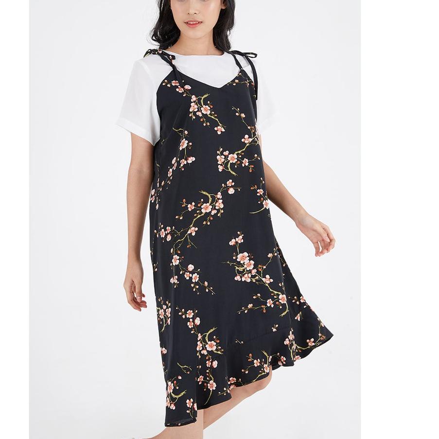 L9S✦ Sorabel - Darshia Flower Flare Mini Dress TERBARU
