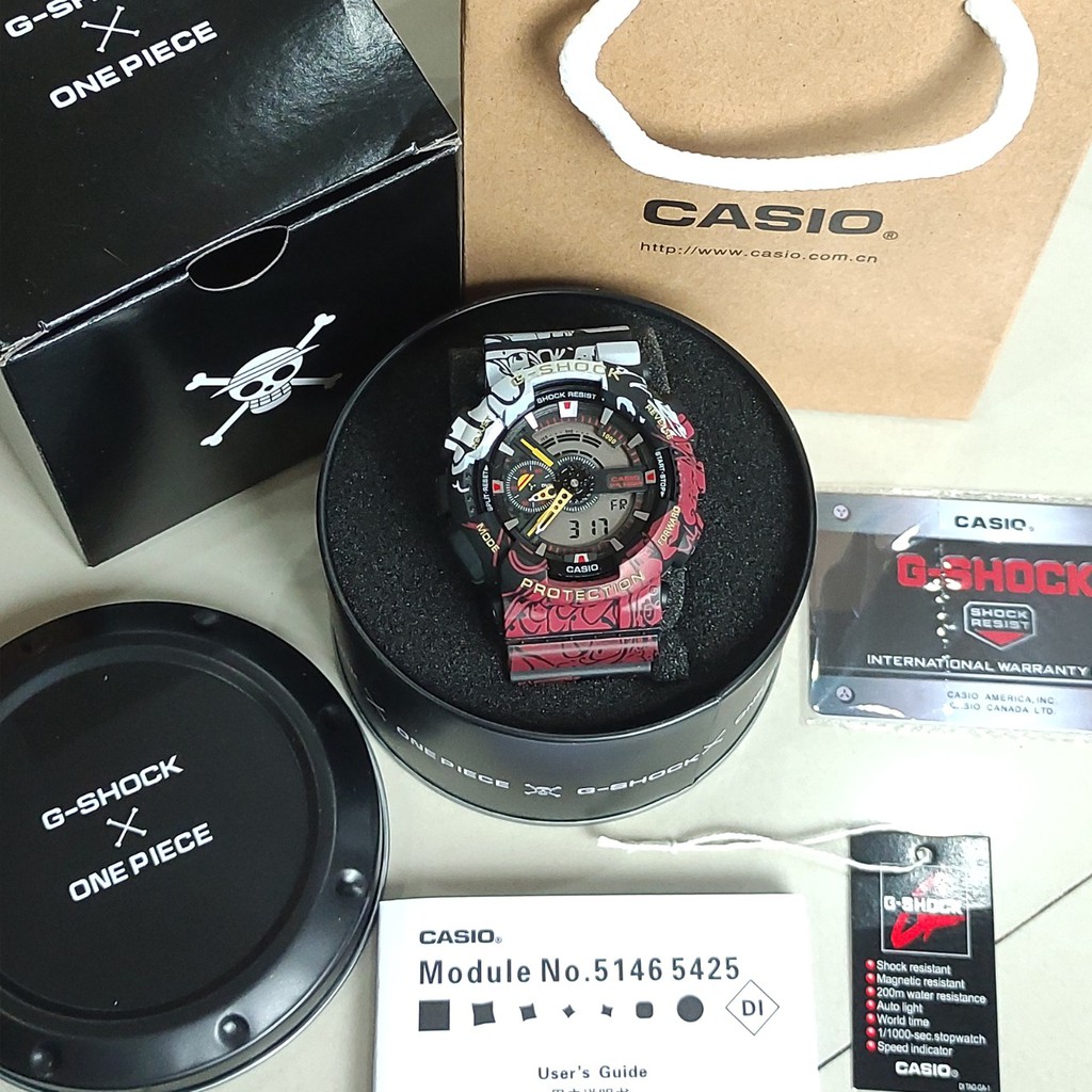 Jam Tangan Casio G-shock  x - One -Piece  Free Box Original Fullset