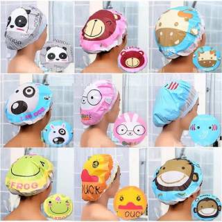 Topi mandi/topi keramas/shower cap karakter/pelindung rambut/penutup