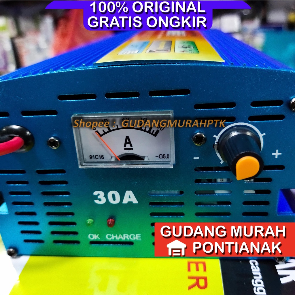 Charger Aki 30A Sunpro SU-1230B Alat Cas Aki 12V Motor dan Mobil Sunpro SU 1230B - harga termurah