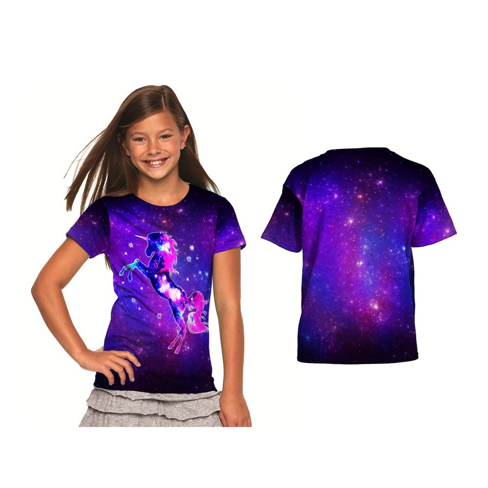 Kaos Baju Anak Unicorn Galaxy Fullprint