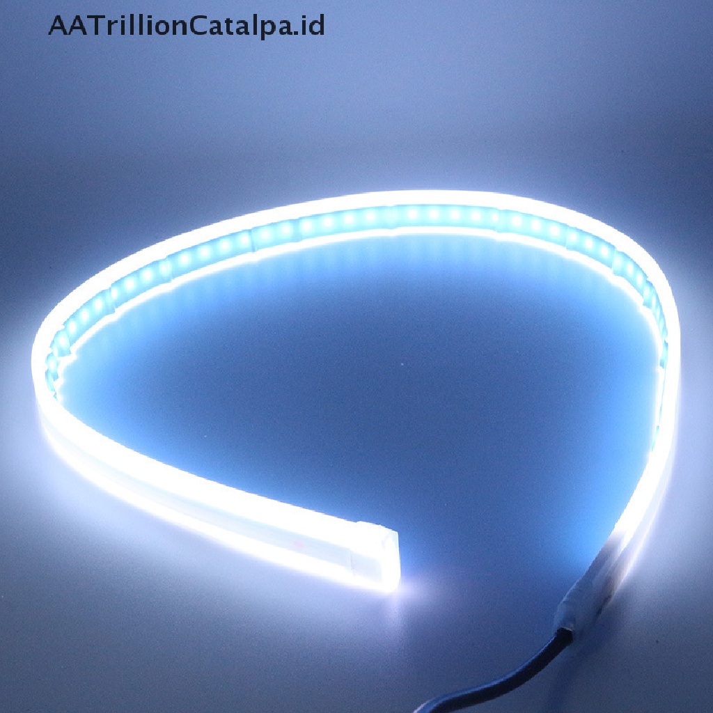 Aatrillioncatalpa 2pcs Lampu LED Strip Flexible Tahan Air Untuk DRL Mobil