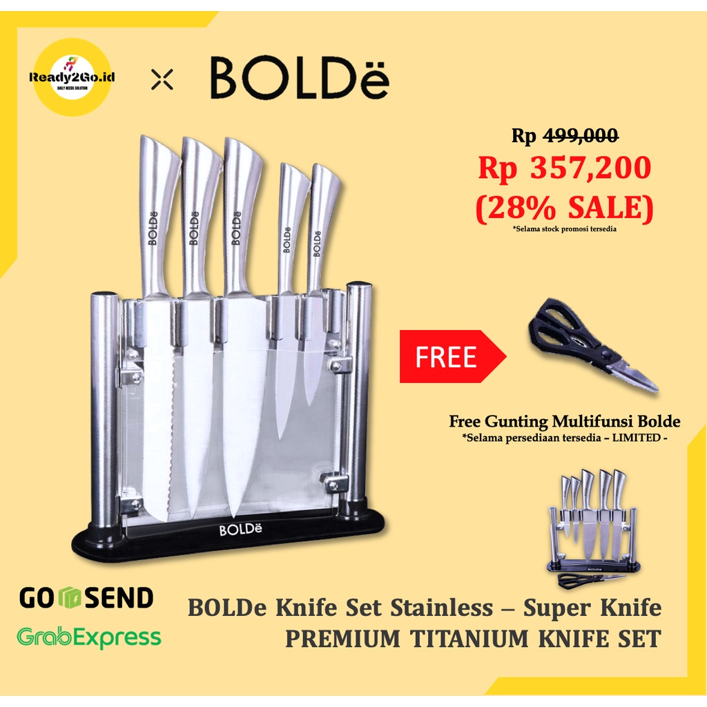 BOLDe Titanium pisau set stainless - Super Knives | pisau dapur set knife set