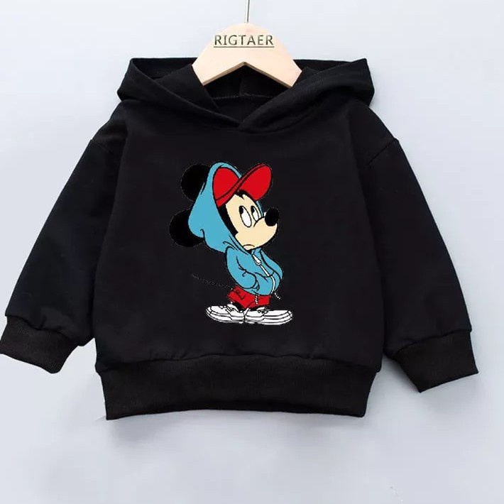 Sweater Hoodie Anak Hat Mickey Mouse Sweater Fleece Baju Anak Pakaian Anak