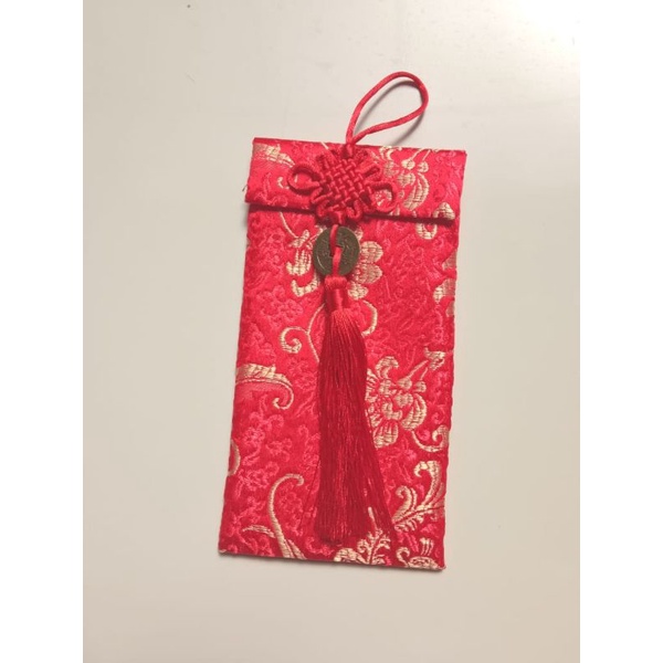 angpao merah dompet amplop imlek kain damask chinese new year potrait