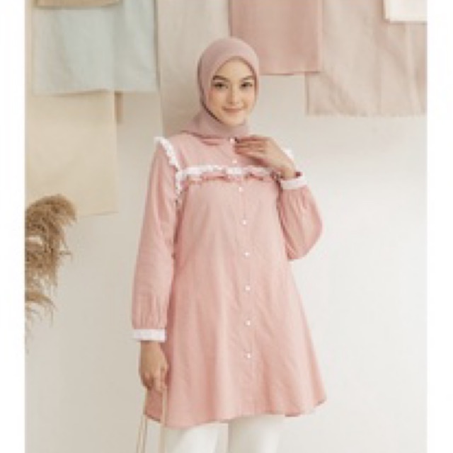 Geulis.id tunik NONNY TUNIC ( DUSTY PINK)