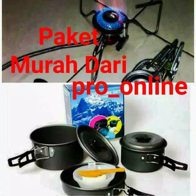 Alat Masak Kemping Gunung, Camping Stove KL-S1 ± Cooking Set DS200 Person Kompor, Wajan Outdoor