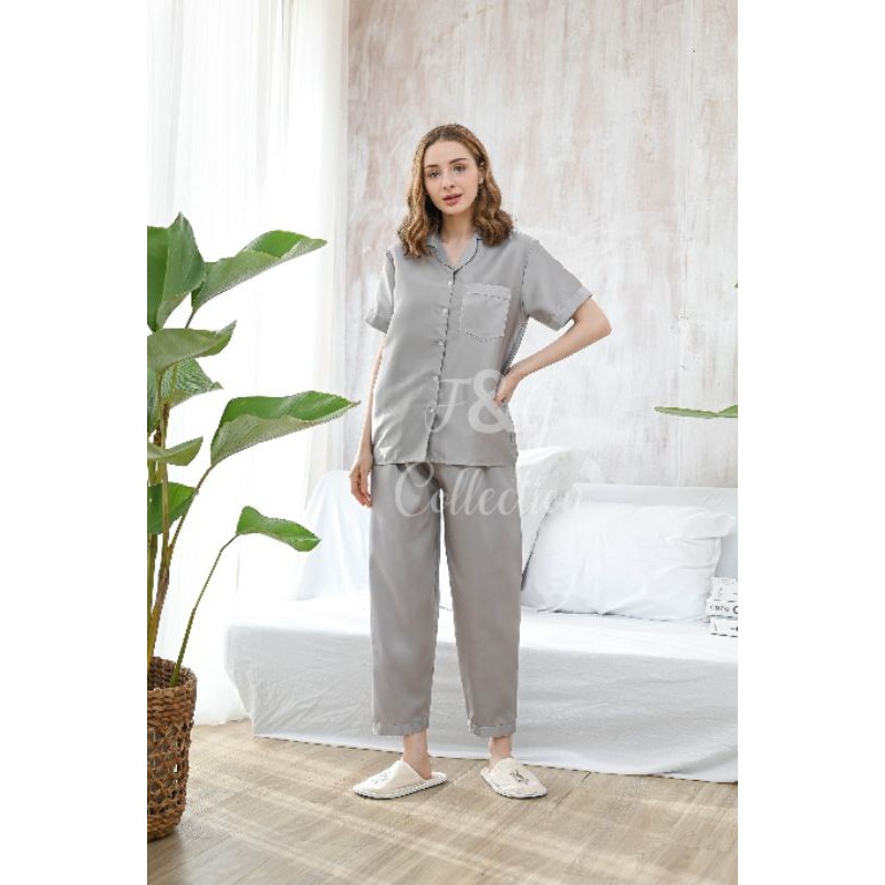 PAJAMAS SATIN SET-CELANA PANJANG/PIYAMA/SLEEPWEAR