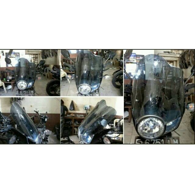 WINDSHIELD VISOR MOTOR TIGER HEADLAMP LAMPU BULAT