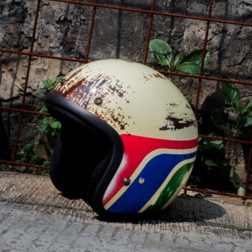 Helm Retro Sada Tayeng ( Helm Classic / Helm Klasik / Helm Bogo / Helm Vespa )