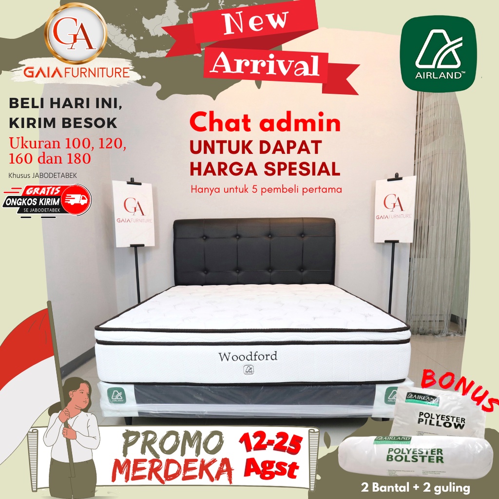 FULL SET | Matras Kasur Airland WOODFORD Springbed ORIGINAL
