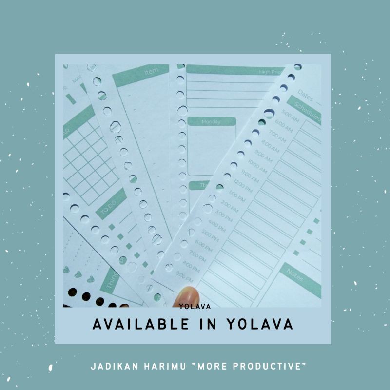 

Kertas Jurnal | Daily planner, Weekly, Monthly, Wish list, Self care | A5 20 lubang