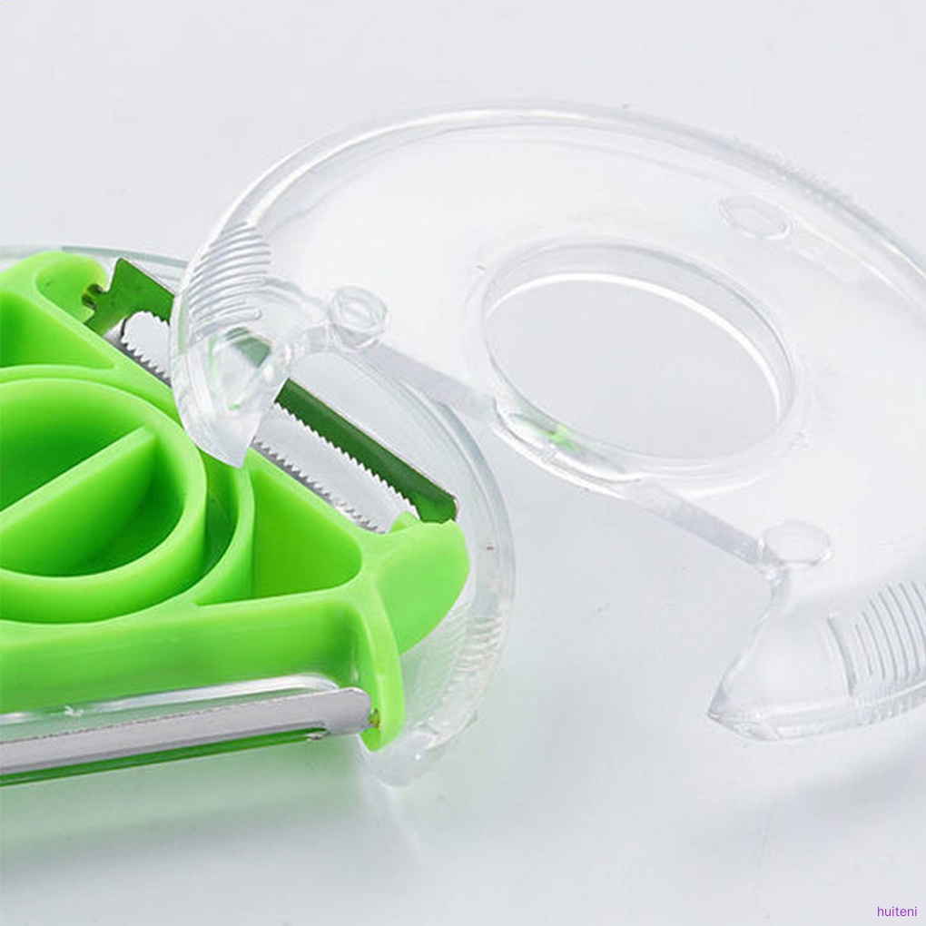 Fruit Peeler 3-in-1 Stainless Steel Vegetable Slicer Rotating Handle Kitchen Shredder, Green huiteni.id