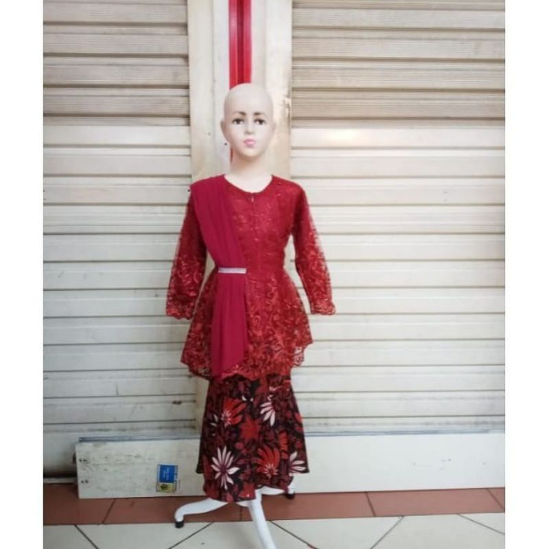 Terbaru!! Setelan Kebaya Anak Selendang Modern / Kebaya Anak SD / Kebaya Kartini / Set Kebaya Tulle Anak