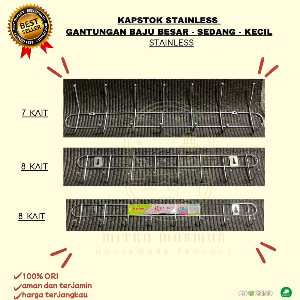 SALE!! Kapstok Stainless / Gantungan Pakaian  Dinding Stainless