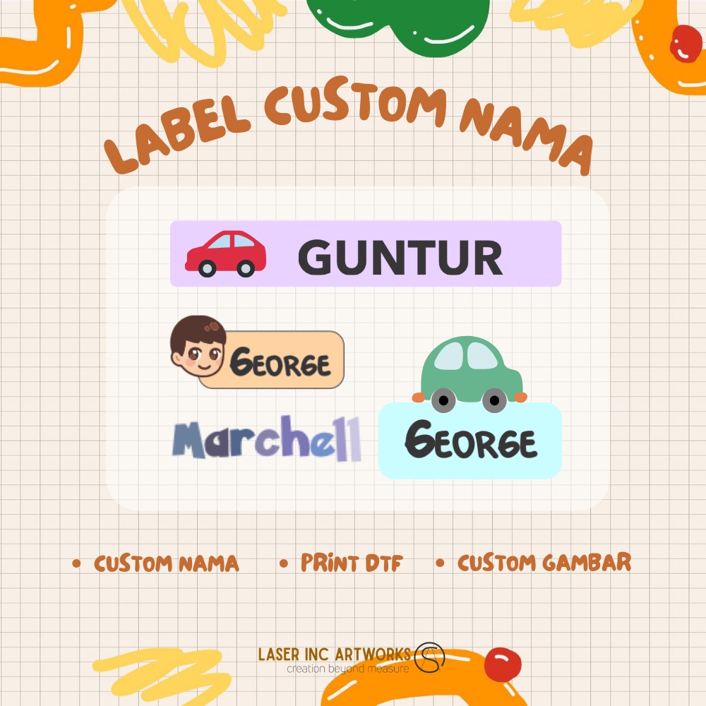 

Custom Label Setrika / Label Nama / Label Baju Tanpa Jahit Bisa Fullcolour WATERPROOF