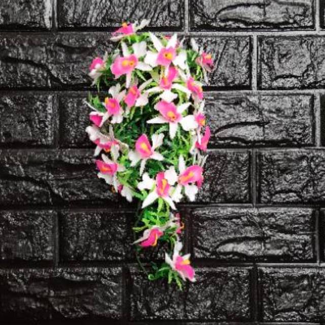 BUNGA PLASTIK ANGGREK DINDING B8025 ARTIFICIAL