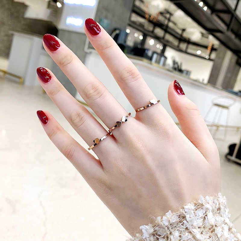 Cincin Love Clover Titanium 3pcs Anti Karat &amp; Alergi Fashion Korea