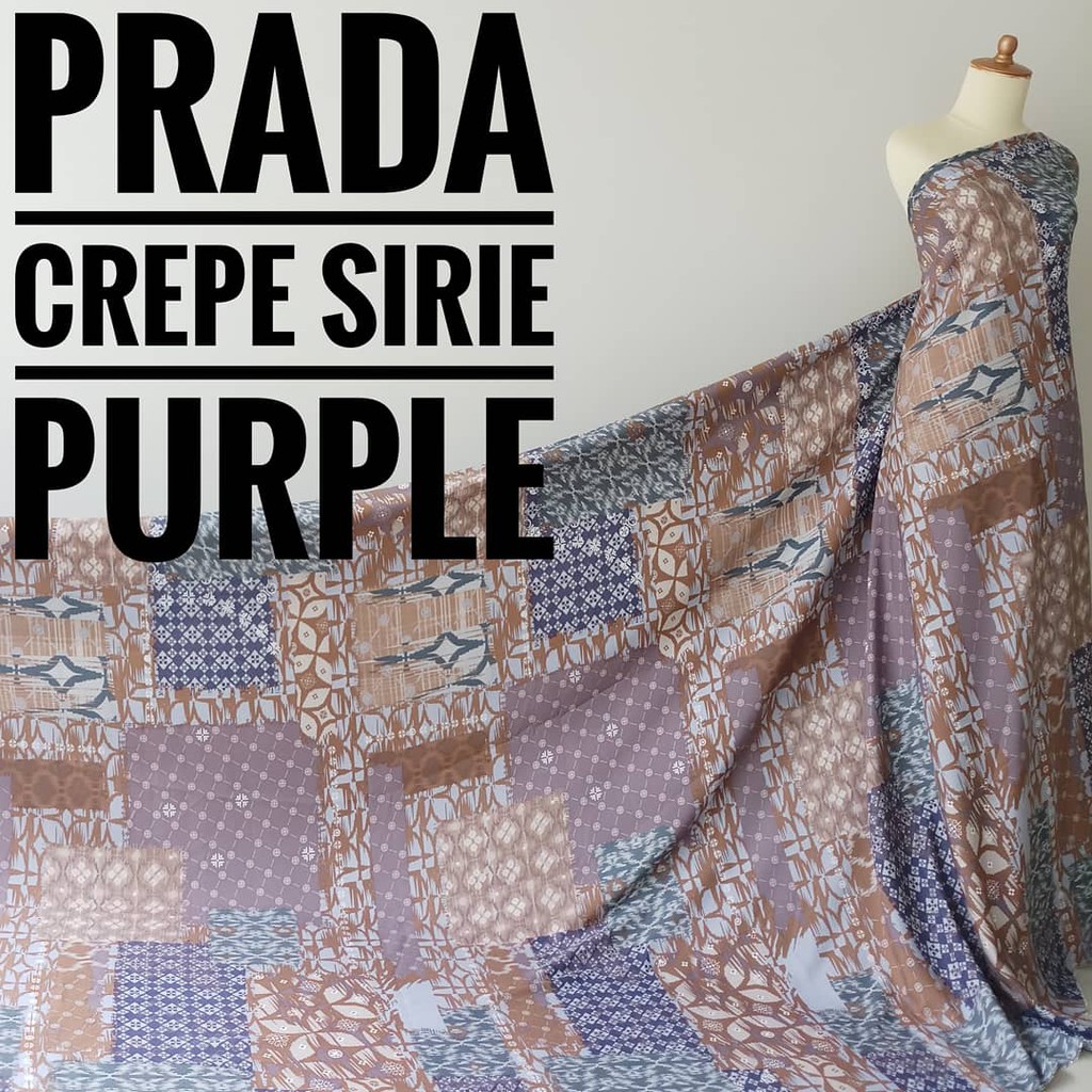 Kain Meteran Prada Crepe Sirie Purple (0.5M)