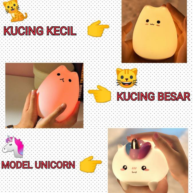 Lampu Tidur LED 7 Warna Model Kucing Lucu - KUCING KECIL