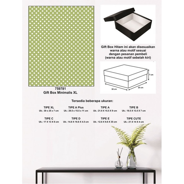 

Kotak kado/Kotak Hadiah/Box Minimalis XL-Polka Spectra MARTIAN GREEN-A