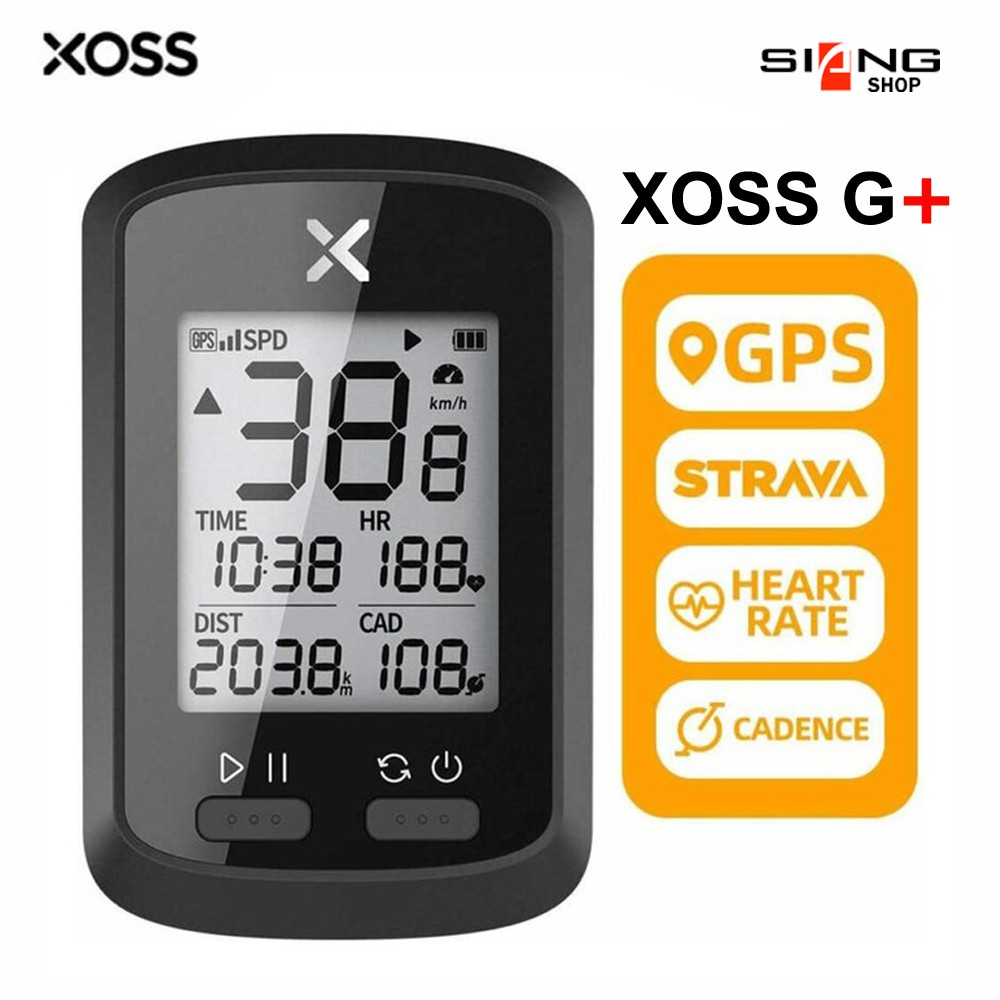 GPS Speedometer XOSS G Plus Paket 2 Biji Magene Cadence