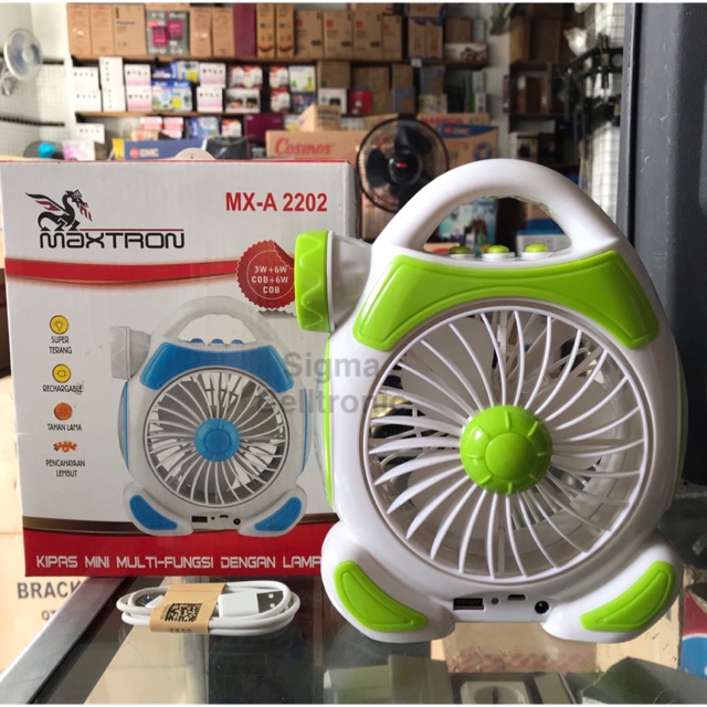 Kipas angin+Lampu emergency+Senter Maxtron MX-A2202