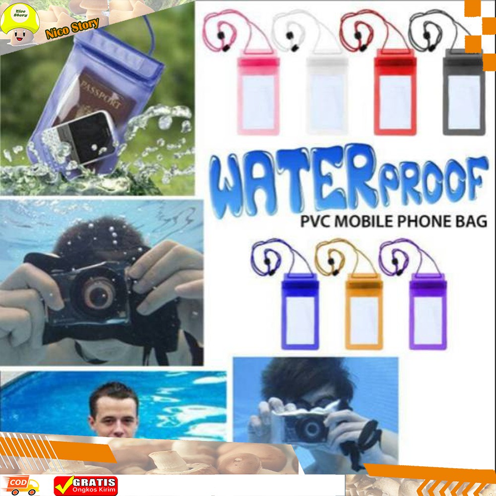 (NCS) Sarung HP Anti Air Waterproof Case Casing Cover Besar XL 6 In Inch Universal Camera Paspor