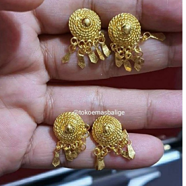 Anting Borobudur Mentel 8 gram Emas Asli LM/London 24K kadar 99,9%