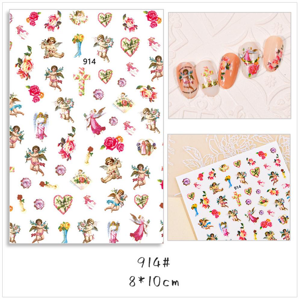 Mxbeauty Angel Stiker Kuku 3D DIY Heaven Back Lem Cupid Mary Nail Art Dekorasi