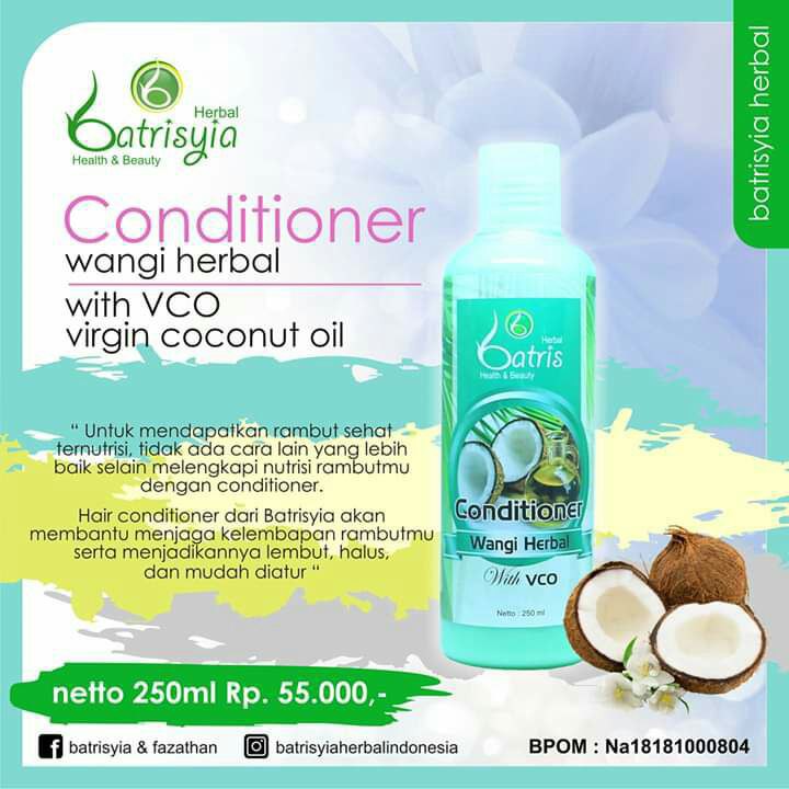 Hair Conditioner Batrisyia Herbal 250 ml, Kondisioner Premium untuk Perawatan Rambut