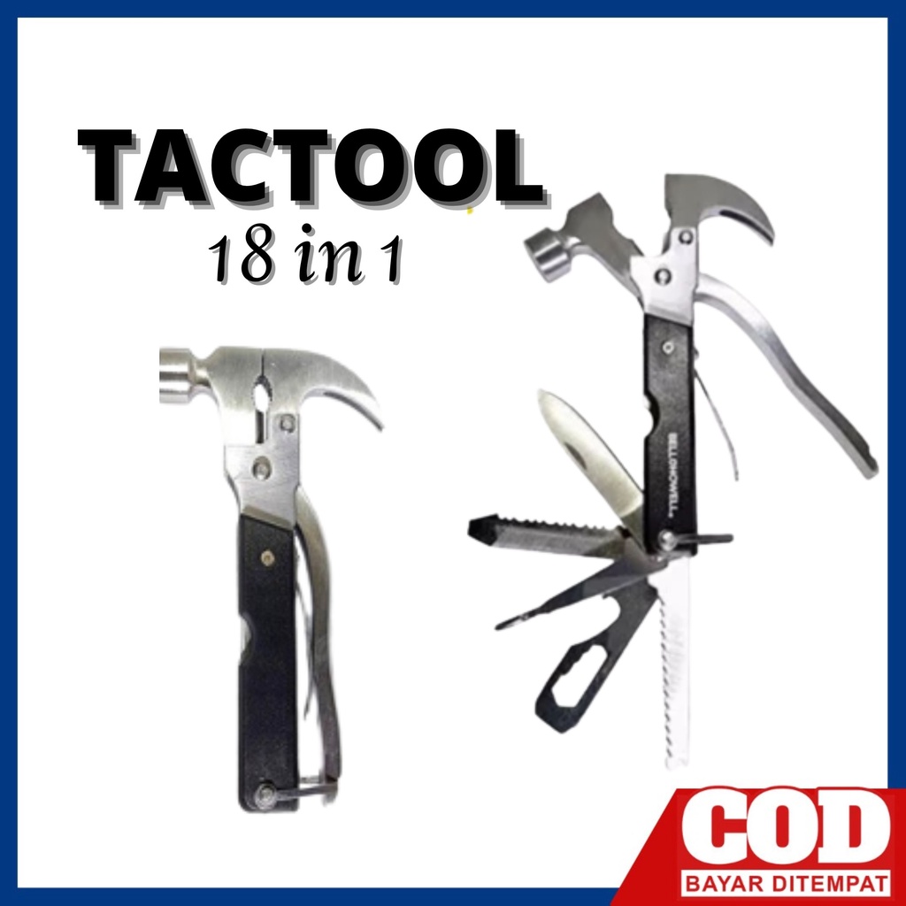 TANG SERBAGUNA TACTOOL 18 in 1 Palu serbaguna palu dan multifungsi tac tool set alat pertukangan alat tukang praktis