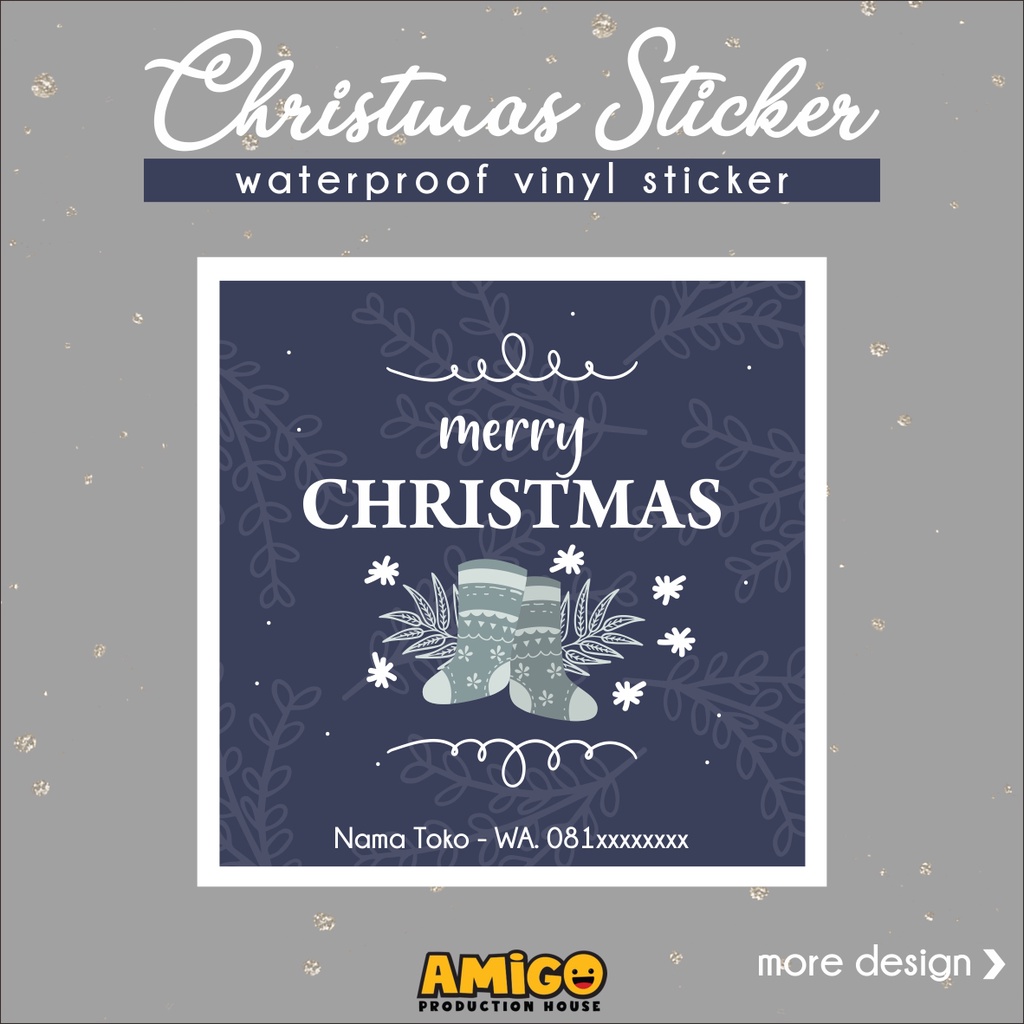 

Sticker Label Natal Christmas custom untuk parcel hgampers kado bahan vinyl anti air anti robek stiker custom