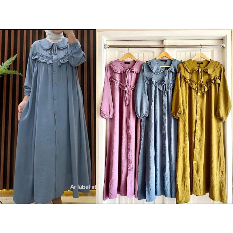 Hanum maxi dress / Gamis Airflow Import/ Fashion muslimah