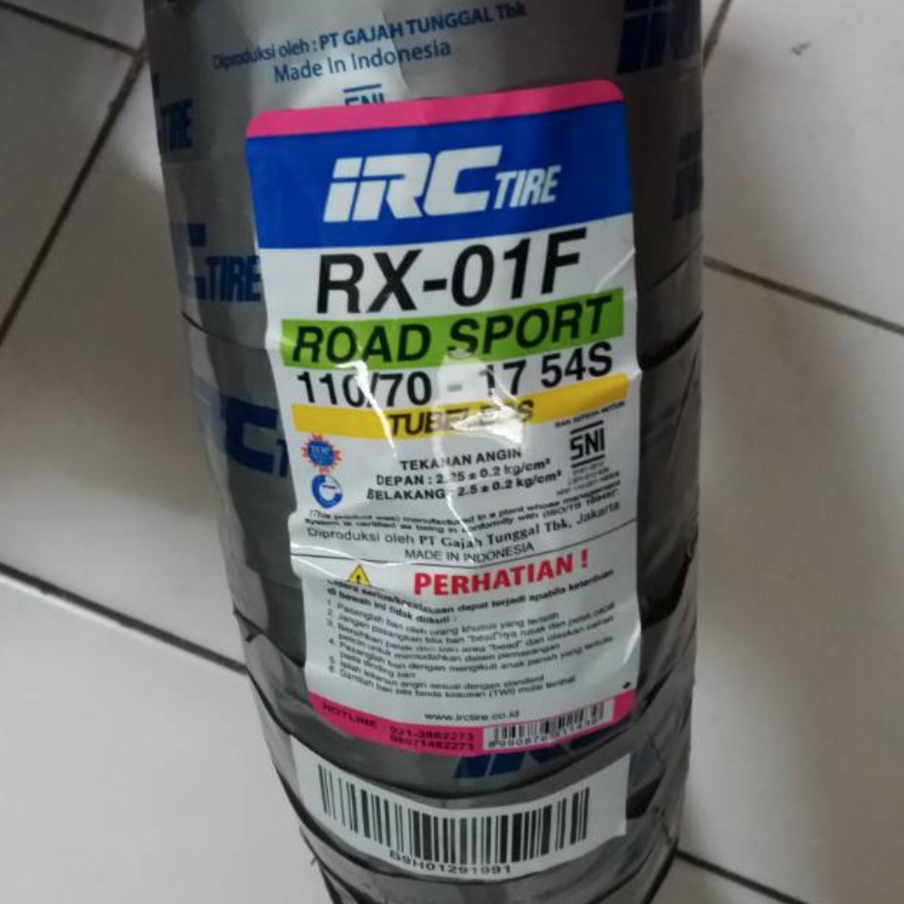 Ban Tubeless IRC RX-01F 110/70-17 RX 01 Sepeda Motor Vixion GL Mega Pro ORIGINAL Ori ASLI RX01 RX 01