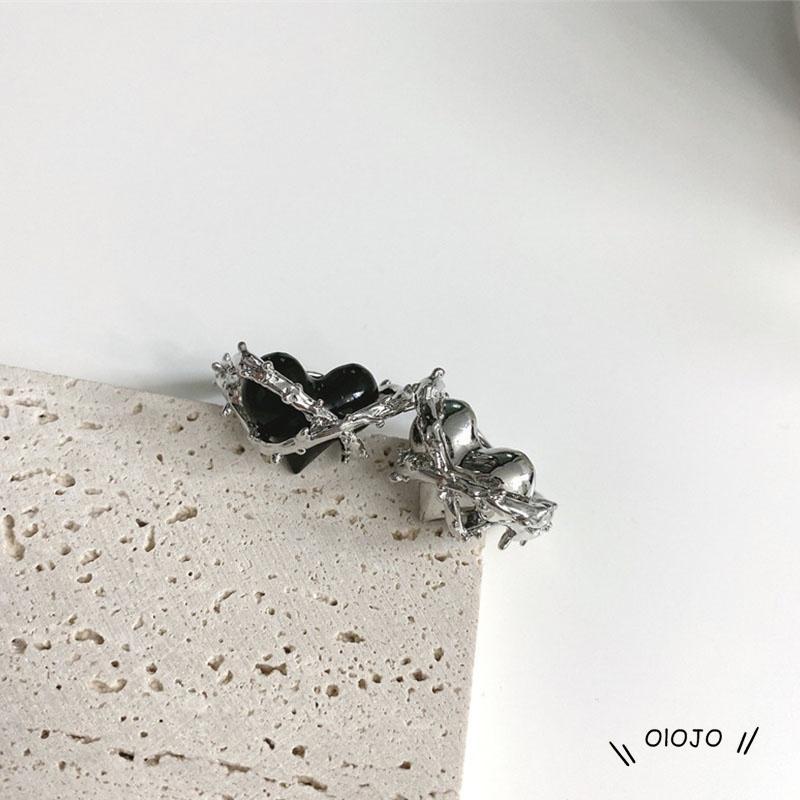 【COD】Cincin Model Terbuka Desain Duri Hati Warna Hitam