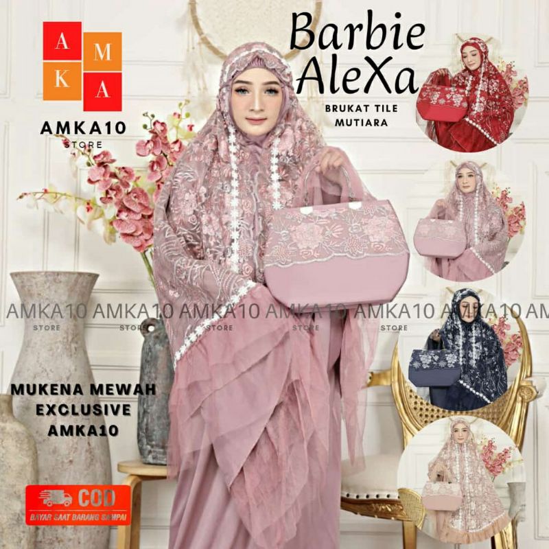 MUKENA MEWAH EXCLUSIVE BARBIE ALEXA IMPOR BRUKAT TILE MUTIARA JUMBO