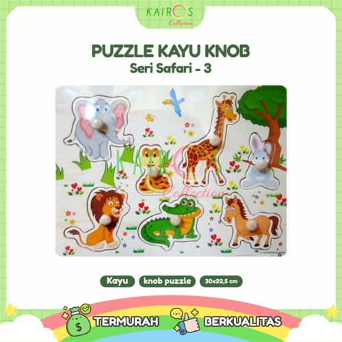 Puzzle Anak Kayu Knob Safari