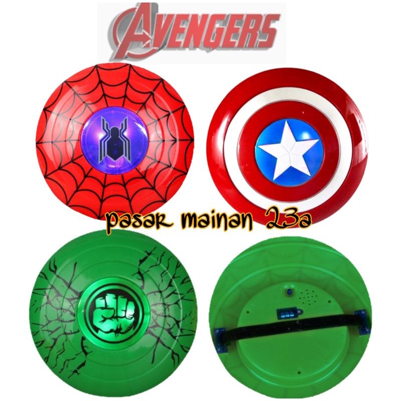 Tameng Captain America Hulk Spiderman Avenger Suara dan lampu/Mainan Tameng Termurah