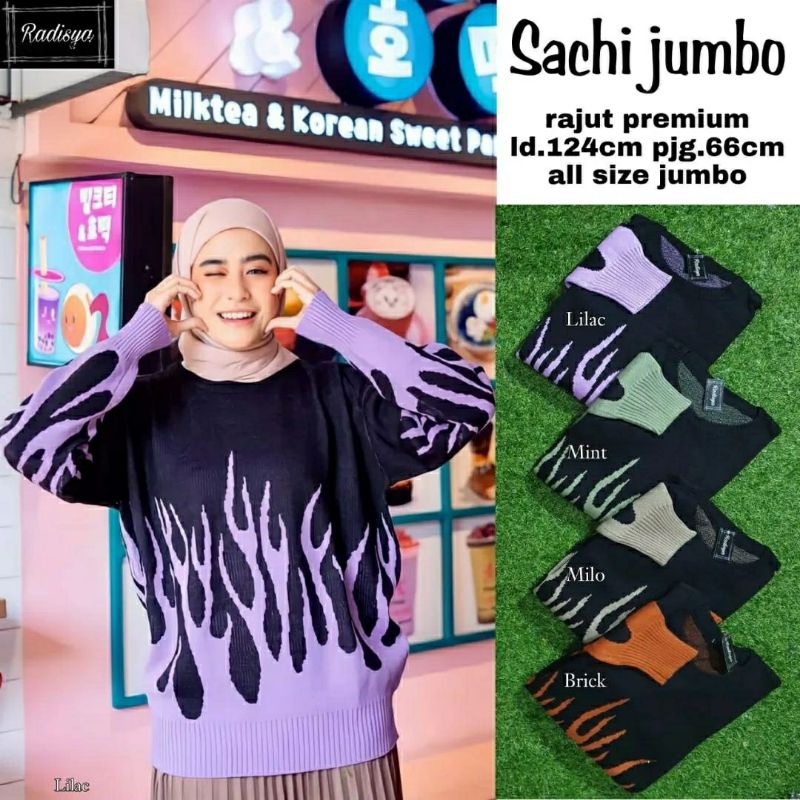 Sachi Jumbo, ATASAN RAJUT WANITA JUMBO CANTIK FIT XXL LD 124-134 BAHAN RAJUT PREMIUM TERMURAH MODIS OOTD OVERSIZE TERLARIS