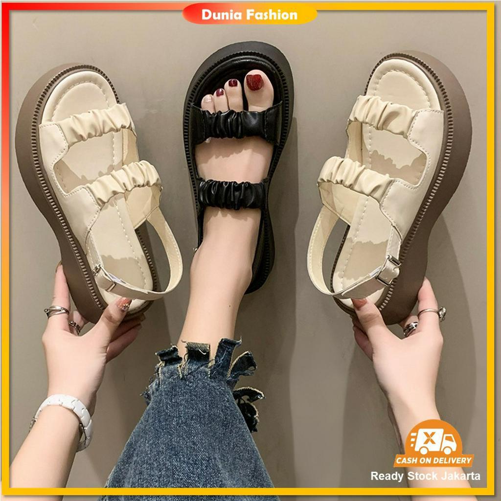 [DUNIA FASHION] DF 643 Sandal Wedges Sandal Tali Wanita Korea Import Premium Quality