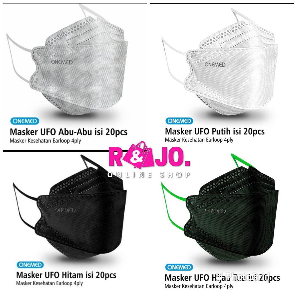 ONEMED 3D Surgical Mask UFO Earloop isi 20 pcs