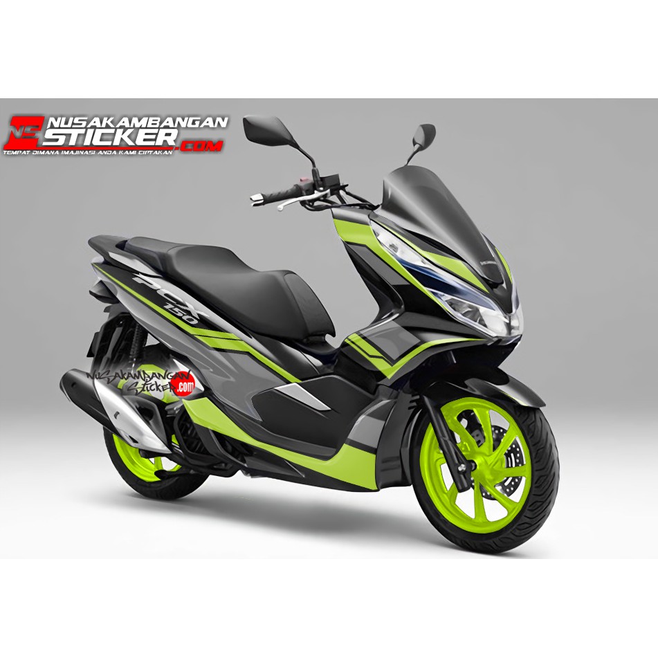 Decal Stripping PCX 150 New hitam hijau 1