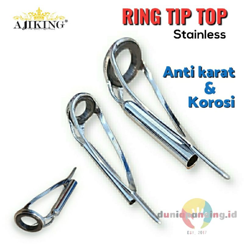 Ajiking ring guide joran tip top stainless anti karat untuk joran casting jigging trolling bisa dipa