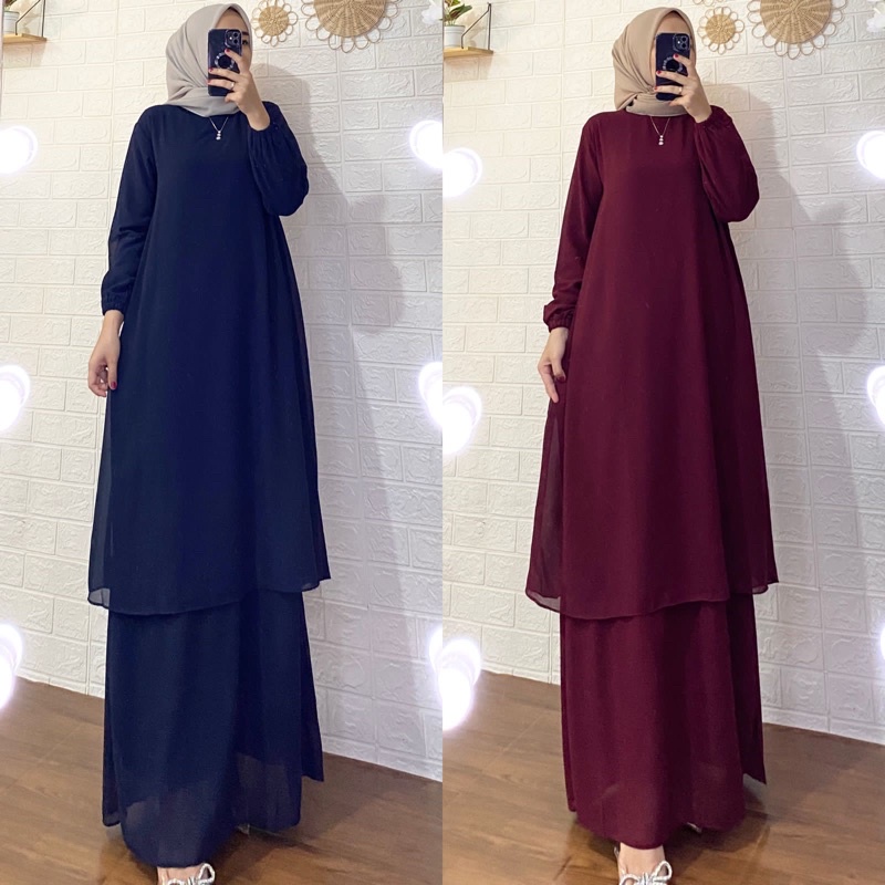 Gamis Malaysia / Gamis Polos Malaysia / Gamis Ceruty Baby Doll premium