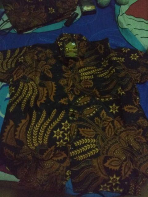 Bswart Batik Hrb026 Kenongo Hem Pendek Padi Pekalongan M L Xl Batik Pria Murah Modern Grosir