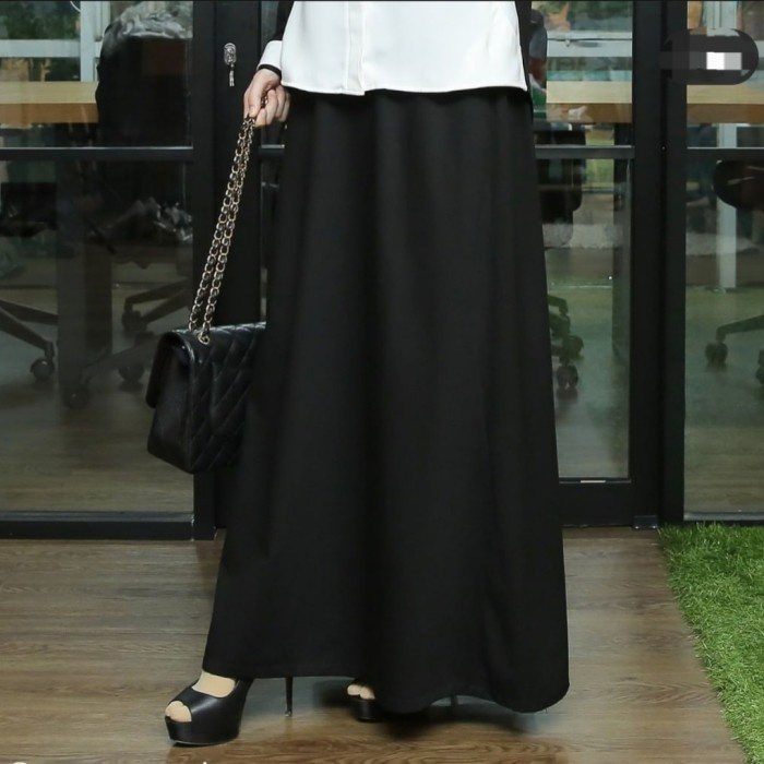 Tersedia Rok Adelia XXL Panjang Hitam Polos Line A Terbaru Termurah TOV99 AO95